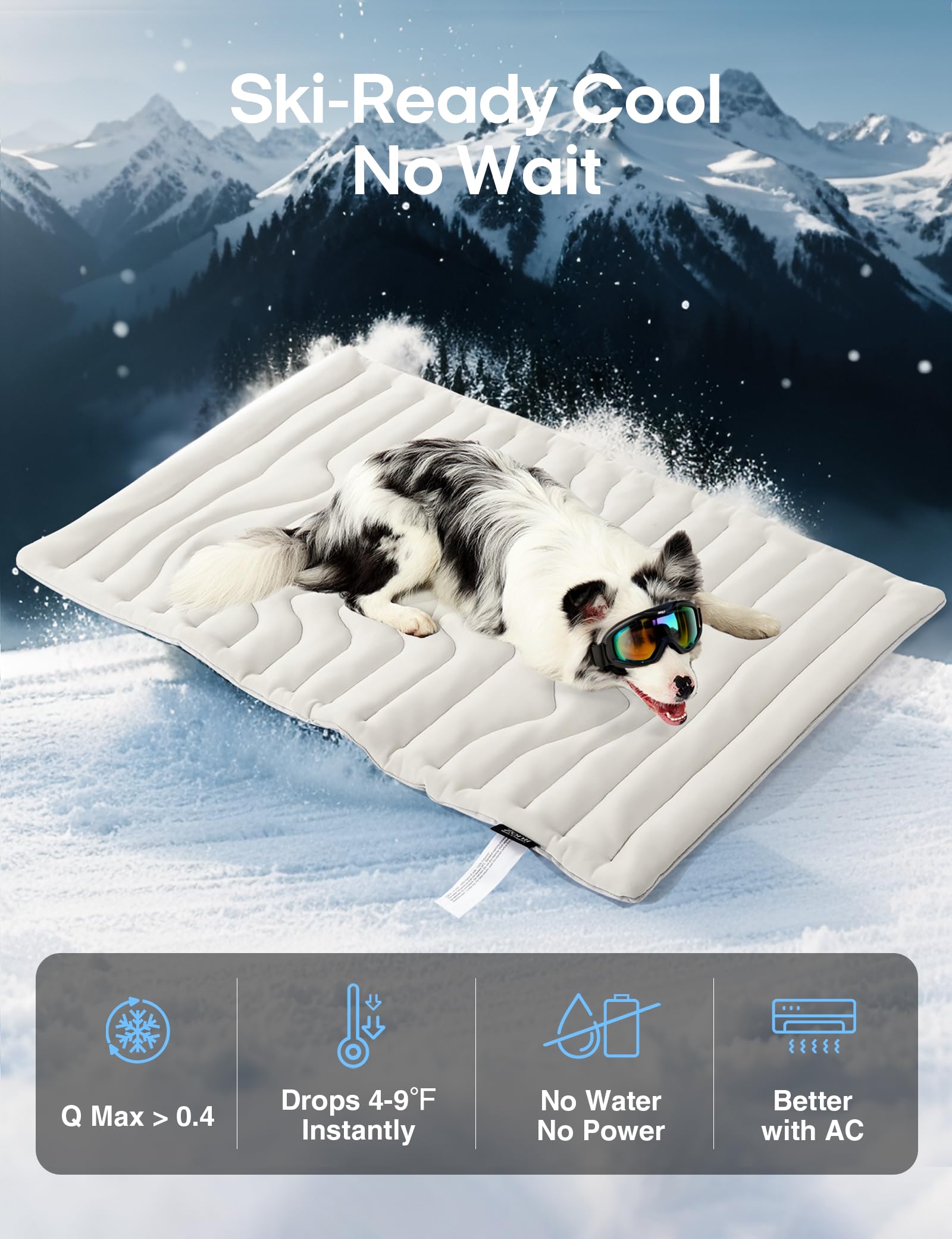 Zonli Dog Cooling Mat, 36' X 23' Medium, Reversible Cooling Pad For Dogs & Cats (Cool & Warm), Durable & Machine Washable, Pet